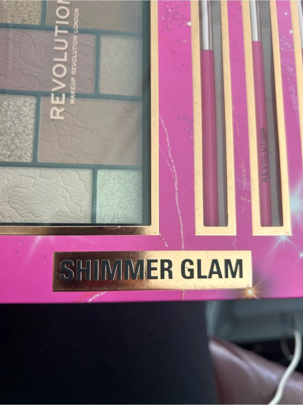 Revolution Shimmer Glam Eyeshadow & Brush Set - Pink